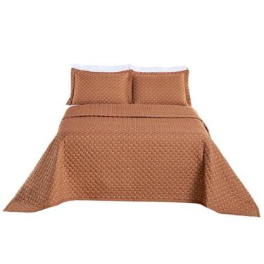 Imagem de Kit 3 Peças Cobre Leito Colcha Casal King Enxoval Para Hotel - EMPÓRIO