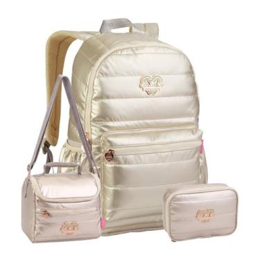 Imagem de Kit Mochila De Costas Lorena Queiroz Lancheira E Estojo Box - Seanite,