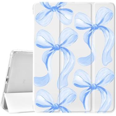 Imagem de JOYLAND Capa com laço azul claro para iPad 10ª geração de 10,9 polegadas/iPad (A16) 11ª geração 11 polegadas 2025 com suporte para lápis, capa protetora com suporte de três dobras com parte traseira