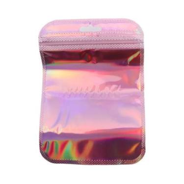 Imagem de Sacos Ziplock Transparentes Iridescentes 50un. Plástico Laser Espesso 
