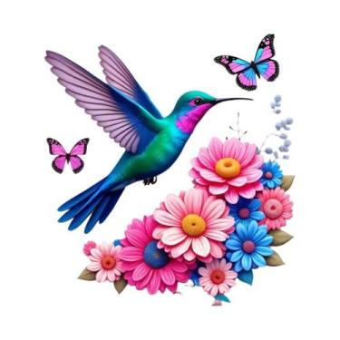 Imagem de Kit De Bordado 11CT Com Pássaros E Flores, Ponto Cruz Com Contas, Deco