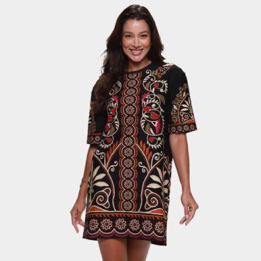Imagem de Vestido Tshirt Farm Casual Feminino, Preto, GG