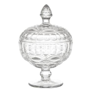 Imagem de Potiche de Vidro Infinity C/ Pé Baleiro Bomboniere 12x18x5cm Resistent