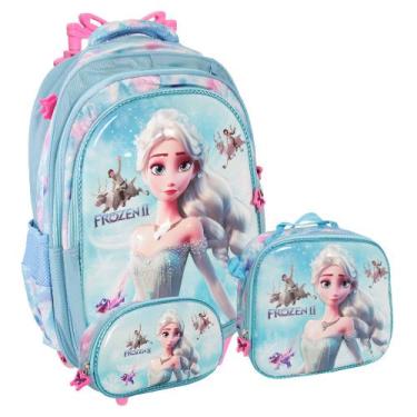 Imagem de Kit Mochila Escolar Infantil Com Rodinhas Alto Relevo Grande - Plike