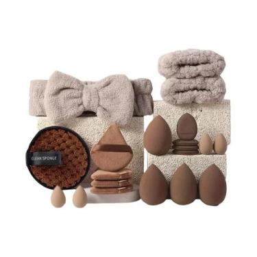 Imagem de Kit De Maquiagem Rosa Com 20/40 Peças, Pincéis Macios E Esponja De Bel