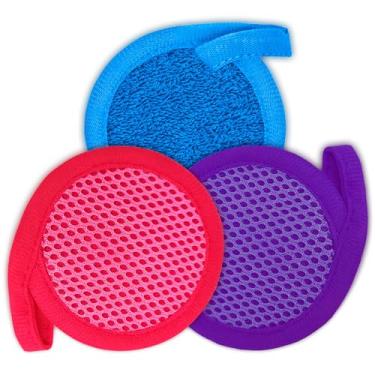 Imagem de Removedor de maquiagem esfoliante facial - 3 peças de pano de microfibra removedor de cravos faciais, almofadas reutilizáveis para remoção de maquiagem dos olhos, lenços de limpeza facial para mulheres, homens - Toalhetes esfoliantes para acne