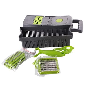 Imagem de GLOGLOW Conjunto de Cortador de Vegetais de Frutas Com 6 Lâminas de Picador de Vegetais, Material ABS, 15 Unidades de Cortador de Aço Inoxidável para Fácil Preparação de Saladas e Sobremesas, Ideal