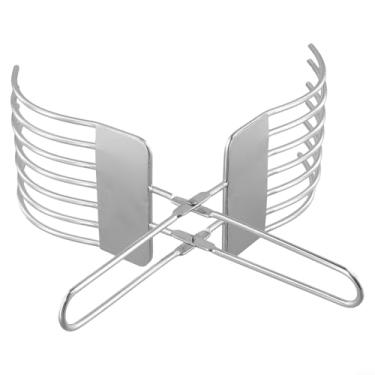 Imagem de Pinça de aço inoxidável para cortar pão e rosbife para fatiar sem esforço, suporte seguro para alimentos com garras de precisão, ferramenta de cozinha segura para lava-louças