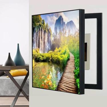 Imagem de Capa de caixa de disjuntor, capa de painel elétrico decorativo para caixas de fusíveis, decoração de parede elegante, design durável e funcional, perfeita para uso doméstico ou escritório