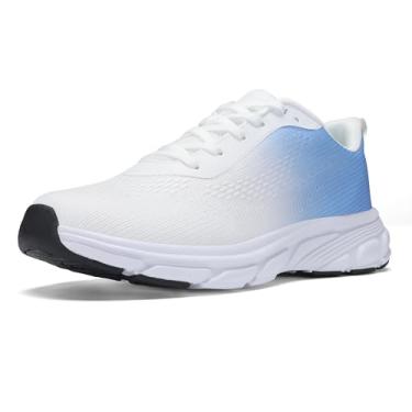 Imagem de Santiro Tênis masculino de corrida casual, leve, respirável, tênis de caminhada, Branco, azul, 46