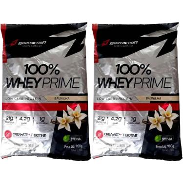 Imagem de Kit 2X 100% Whey Prime - 900g Refil Baunilha - BodyAction-Masculino