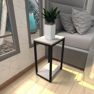 Imagem de Mesa De Cabeceira Industrial Cinza Mdf Canto Quarto Mesas De Cabeceira Mesinha Cabeçeira Cabiceira