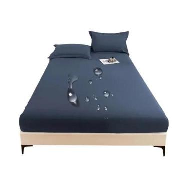 Imagem de Capa De Colchão Impermeável De Cor Sólida Com Acabamento Fosco E Prote