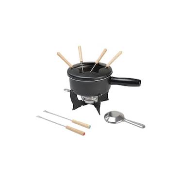 Imagem de Aparelho de Fondue Brinox 10 Peças Caçarola Esmaltada 1,25L Base Fogareiro Inox Cinza Range