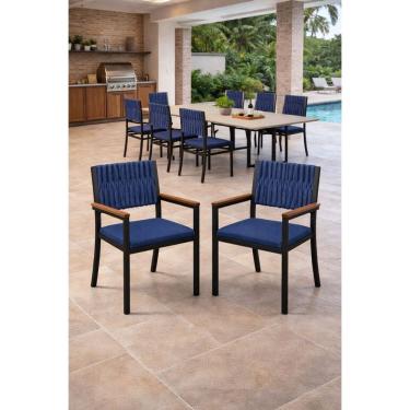 Imagem de Kit 2 cadeiras náutica com braço externa Milon -AZ- Solare