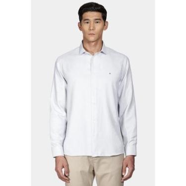 Imagem de Camisa Aramis Regular em Tricoline Maquinetada Cinza-Masculino