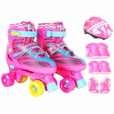 Imagem de Patins Infantil Roller 4 Rodas + Capacete Proteção Ajustável - ATITUDE