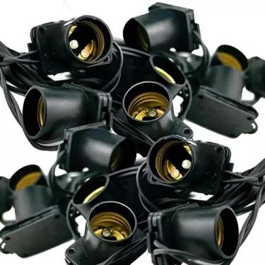 Imagem de Varal de Luzes Cordão Festão 15 Metros Soquete E27 Bivolt para Casamen