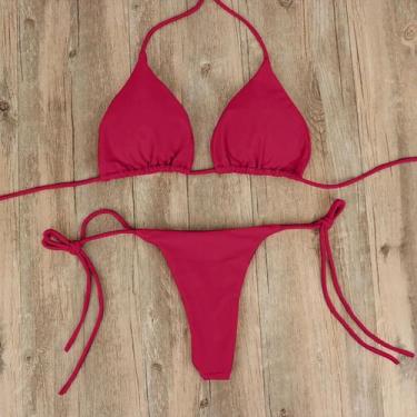 Imagem de Conjunto De Biquíni Feminino Sexy Com Bojo Push-up, Tanga De Verão, Du