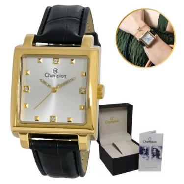 Imagem de Relógio Quadrado Champion de Pulso Feminino Dourado Original