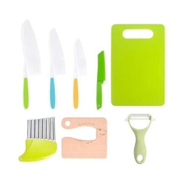Imagem de Conjunto De Facas E Tábua De Corte De Plástico Para Crianças, Ideal Pa
