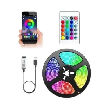 Imagem de Fita De Luz LED RGB 5050 Bluetooth Inteligente Com Controle Remoto Por