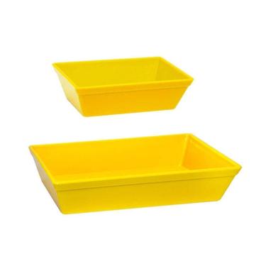 Imagem de Kit Travessa Stillo Vemplast 2 Peças P+G Amarelo