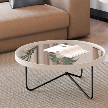 Imagem de Mesa de Centro Redonda com Espelho Alamanda JB Moveis
