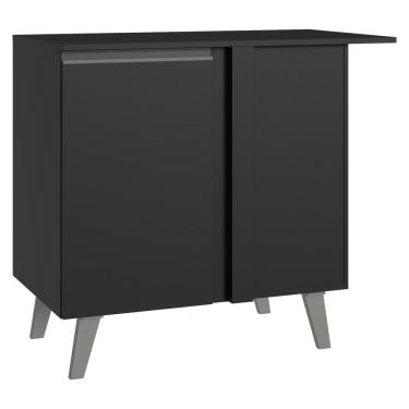 Imagem de Balcão De Canto 1 Porta Com Pés Preto Nice Madesa Preto