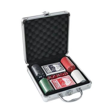 Imagem de Jogo de fichas para poker numerada na maleta com 100 fichas - QUERO PR