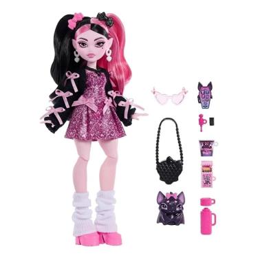 Imagem de Monster High Fashion Core Boneca 28 Cm Com Monster Pet e Acessorios  - Draculaura – Mattel