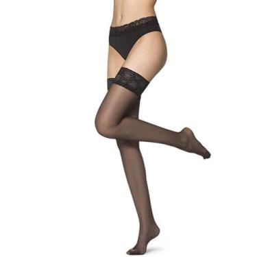 Imagem de Meia 7/8 Loba Lupo 05660-001 Renda Siliconada, Preto, G