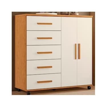 Imagem de Cômoda Palumóveis Toronto 5 Gavetas e 2 Portas com Rodízios