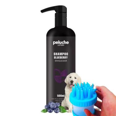 Imagem de Shampoo Branqueador Cachorro Blueberry Com Escova Dispenser Peluche Pe