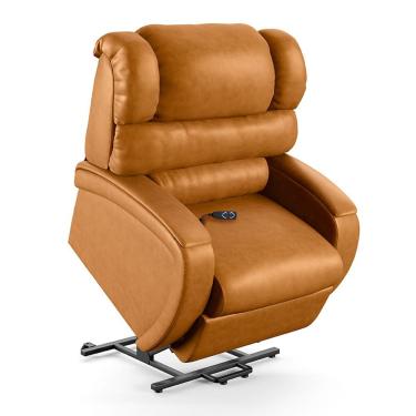 Imagem de Poltrona Do Papai Reclinável Napoli Fh1 Elevação Lift Elétrico Corino Marrom D'Rossi