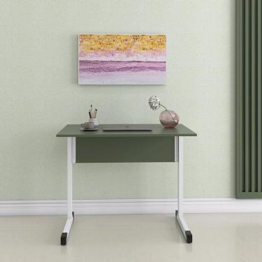 Imagem de Mesa de Escritório Reta 90cm com Pé Tubular em Aço