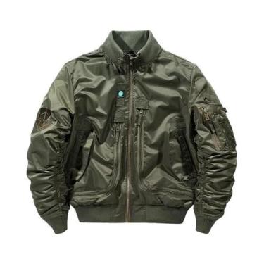 Imagem de Jaqueta Bomber Retro Oversized Masculina Ma-1 Outono 2024 Casaco Curto