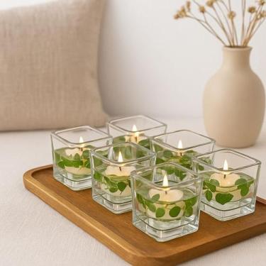 Imagem de 15 Vasos Vidro Quadrado Pequeno Transparente Planta Festa Decorativo F