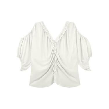 Imagem de Blusa De Mangas Longas Com Babados E Transparência-Feminino