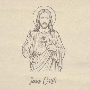 Imagem de Pano de Prato Rústico Santos Estilotex - 45 X 72cm, JESUS CRISTO