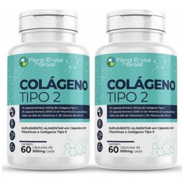 Imagem de Colágeno Tipo 2 120 Cápsulas 500 mg UC 2 Vitaminas C , E, B6 b1 B12 D3