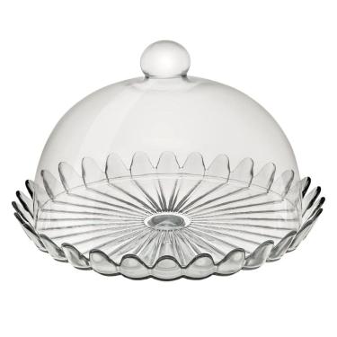 Imagem de Boleira de Vidro com Tampa Pétalas de Jasmin 24cm - Vitazza