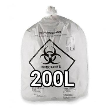Imagem de Saco de Lixo Hospitalar Sacos de Lixo Infectante 200l Alta Resistência Branco Higipack