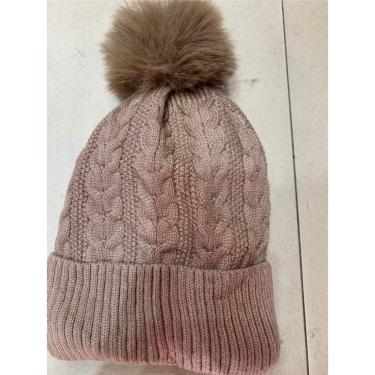 Imagem de Touca Feminina de Inverno OEM Forrada com Pelúcia em Lã Acrílica Antialérgica Marrom Ad...
