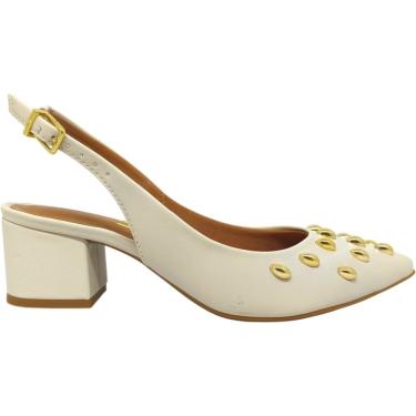 Imagem de Sapato Feminino Scarpin Casual Social Dia a Dia Passeio Trabalho Festa Traseiro Aberto Salto Bloco Conforto Vizzano 1220.386