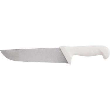 Imagem de Faca Para Carne, 20 Cm, Refile Aéreo Reta Larga Inox, Cabo Branco, Bkw