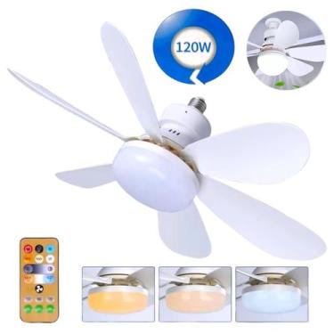 Imagem de Ventilador De Teto 120w Com Luzes Integradas E27 Controle Remoto diret