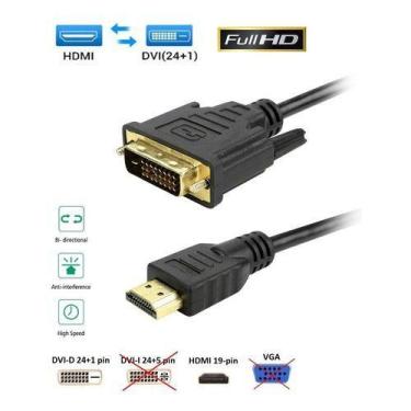 Imagem de Cabo Hdmi Macho X Dvi Macho Com Filtro 1,5 Metros - MLS