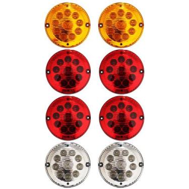Imagem de KIT 8 Lanterna Traseira Ônibus Cometa Caminhão 155mm 10 LED 12V - Prim