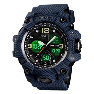 Imagem de Relógio Masculino Esportivo Digital Skmei 1155 Prova D'água, Jeans Azu